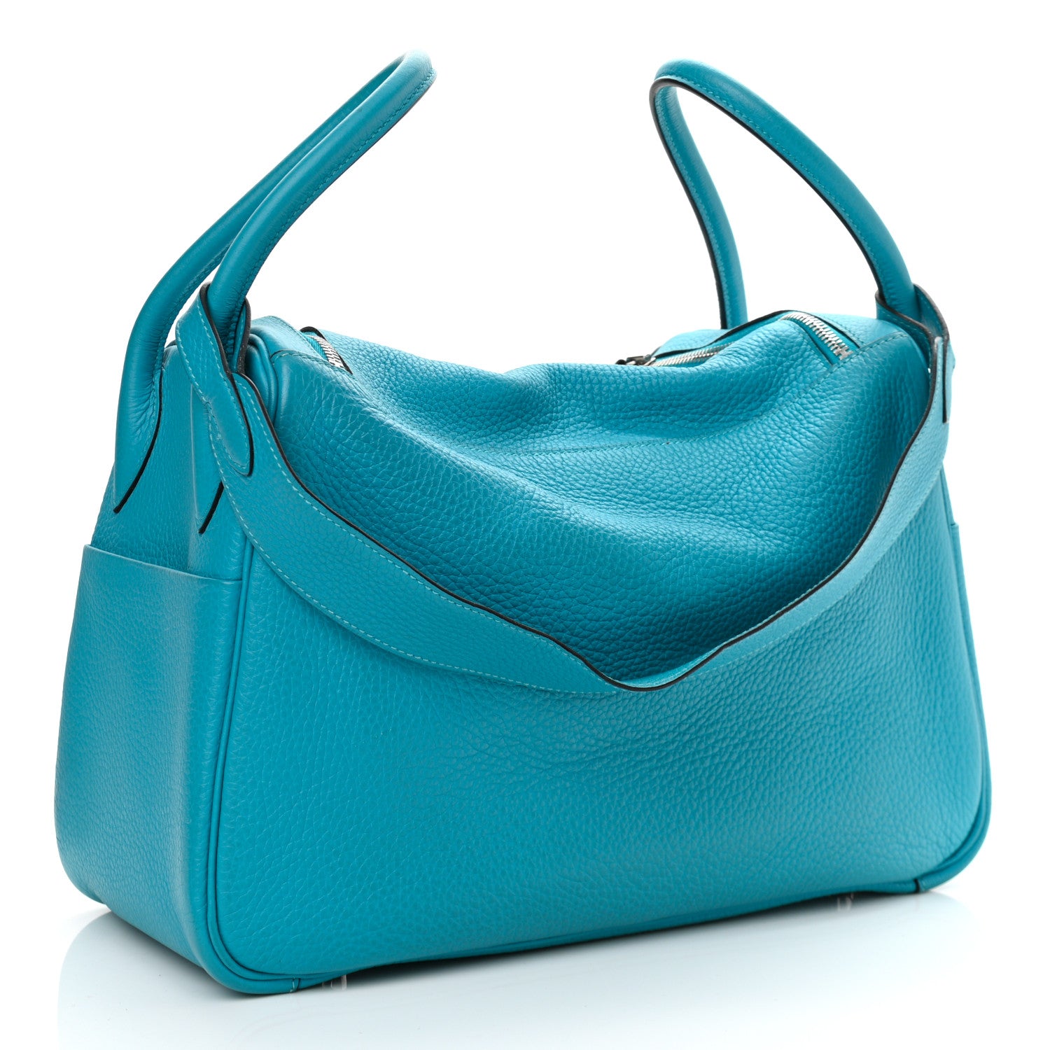 Hermes Taurillon Clemence Lindy 34 Turquoise 3 of 14