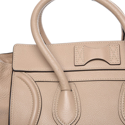 Celine Drummed Calfskin Mini Luggage Dune 10 of 14