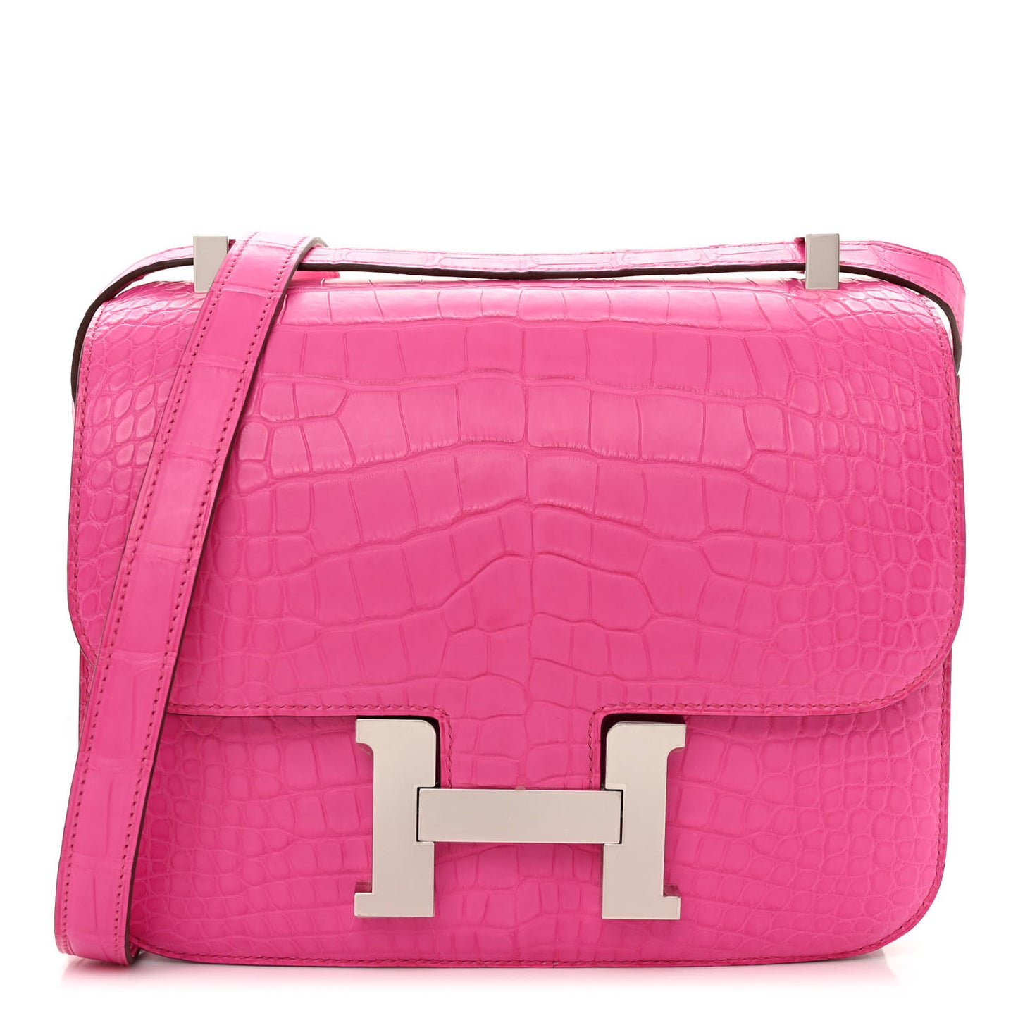 Matte Alligator Constance 24 Rose Shocking