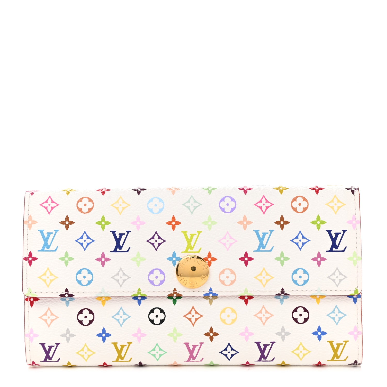 Louis Vuitton Monogram Multicolor Sarah Wallet White Litchi 1 of 8