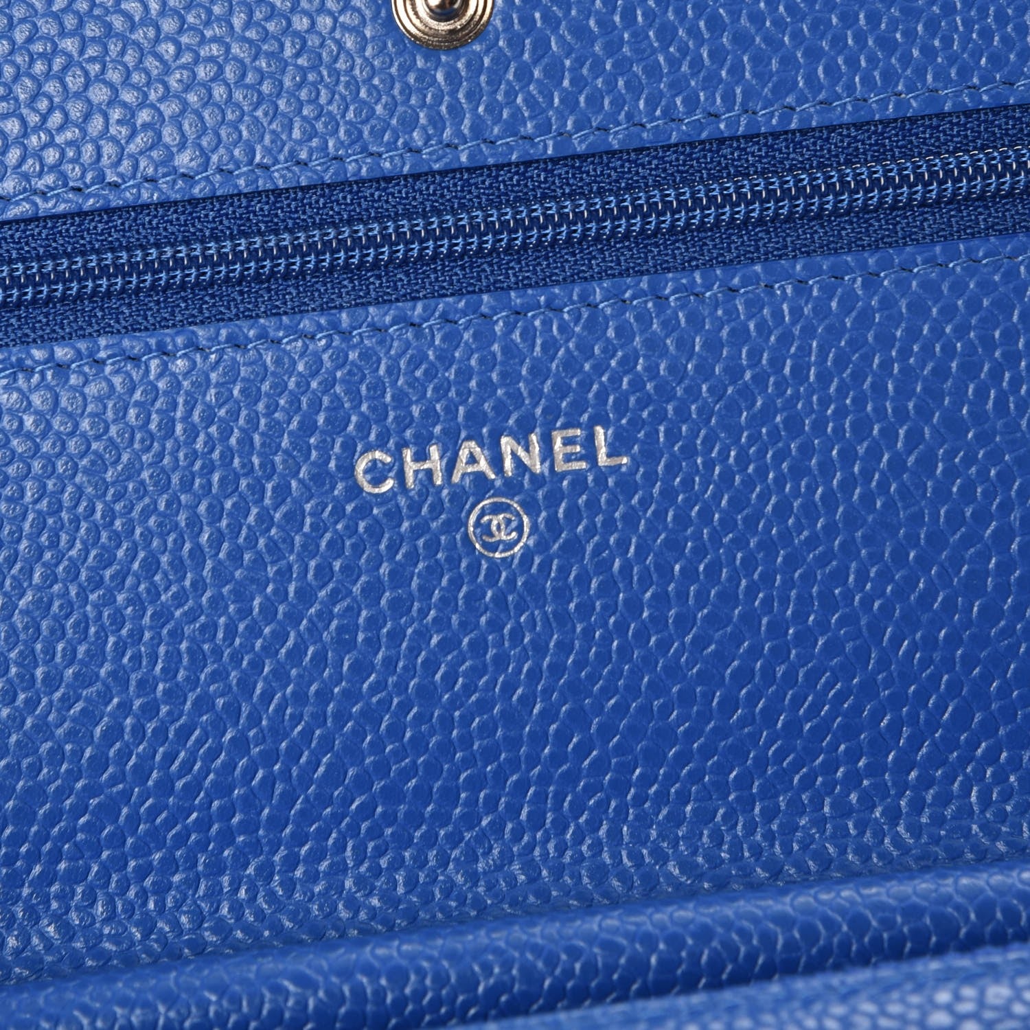 Chanel Caviar Quilted Wallet On Chain WOC Blue 6 of 9