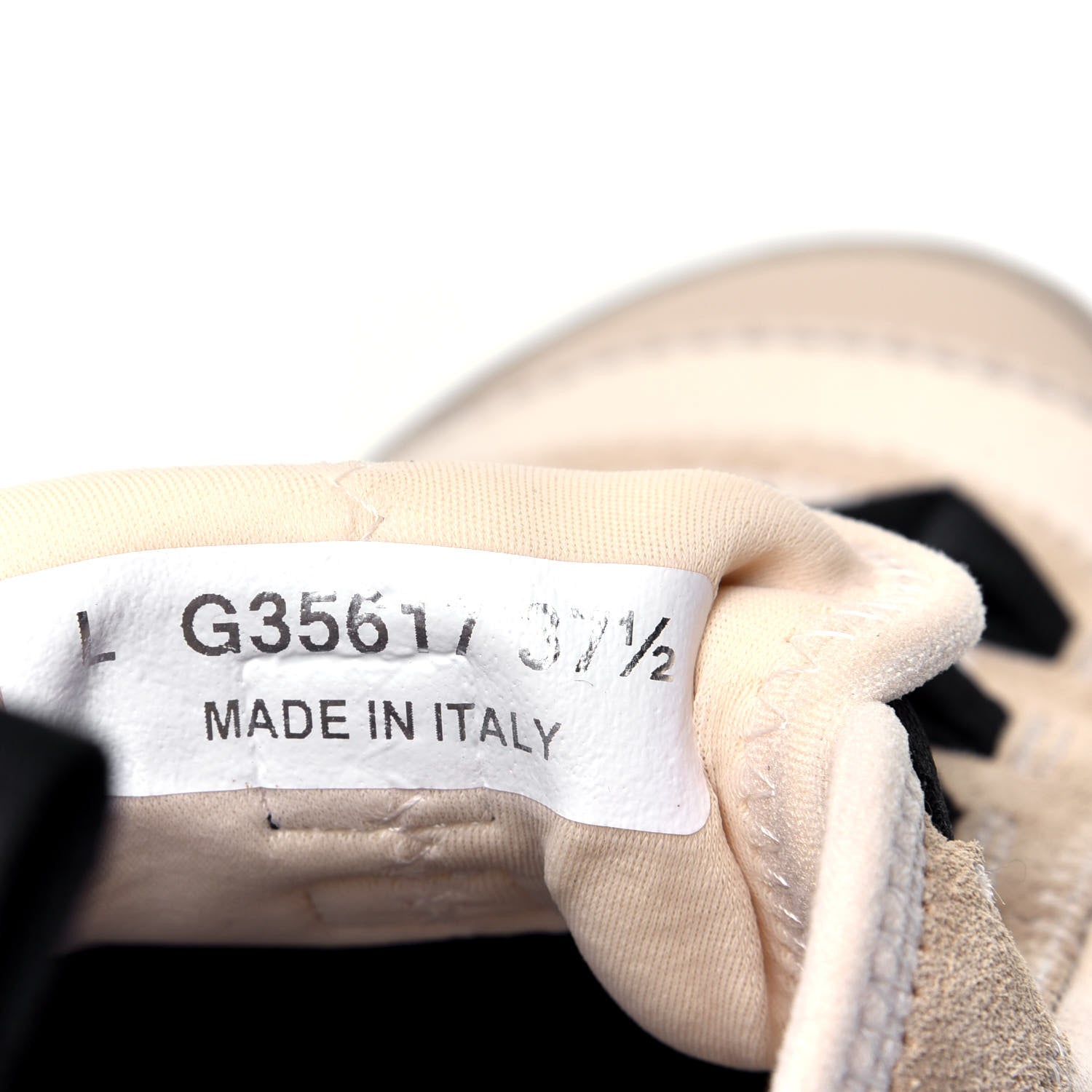 Chanel Velvet Calfskin Mixed Fibers CC Sneakers 37.5 Beige 10 of 11