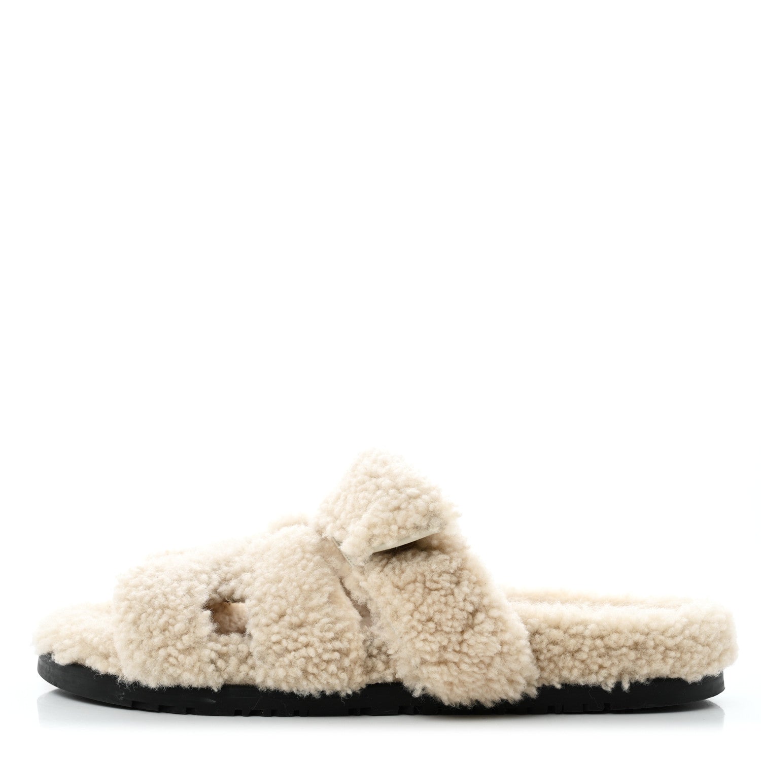 Hermes Woolskin Womens Chypre Sandals 39 Ecru 1 of 9