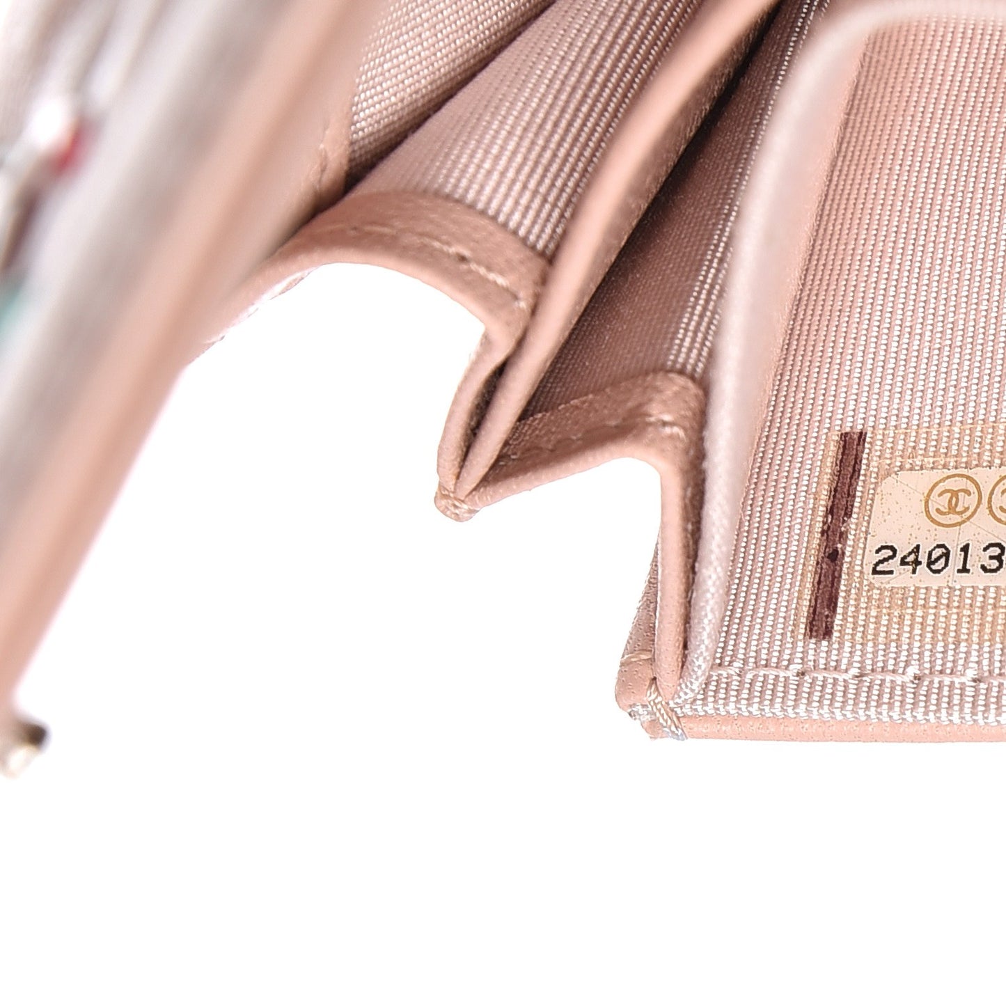 Lambskin Chevron Quilted Card Holder Light Pink