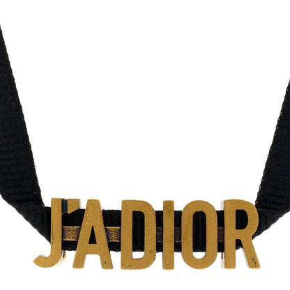 Christian Dior Grosgrain Ribbon J'Adior Logo Choker Necklace Black 4 of 6