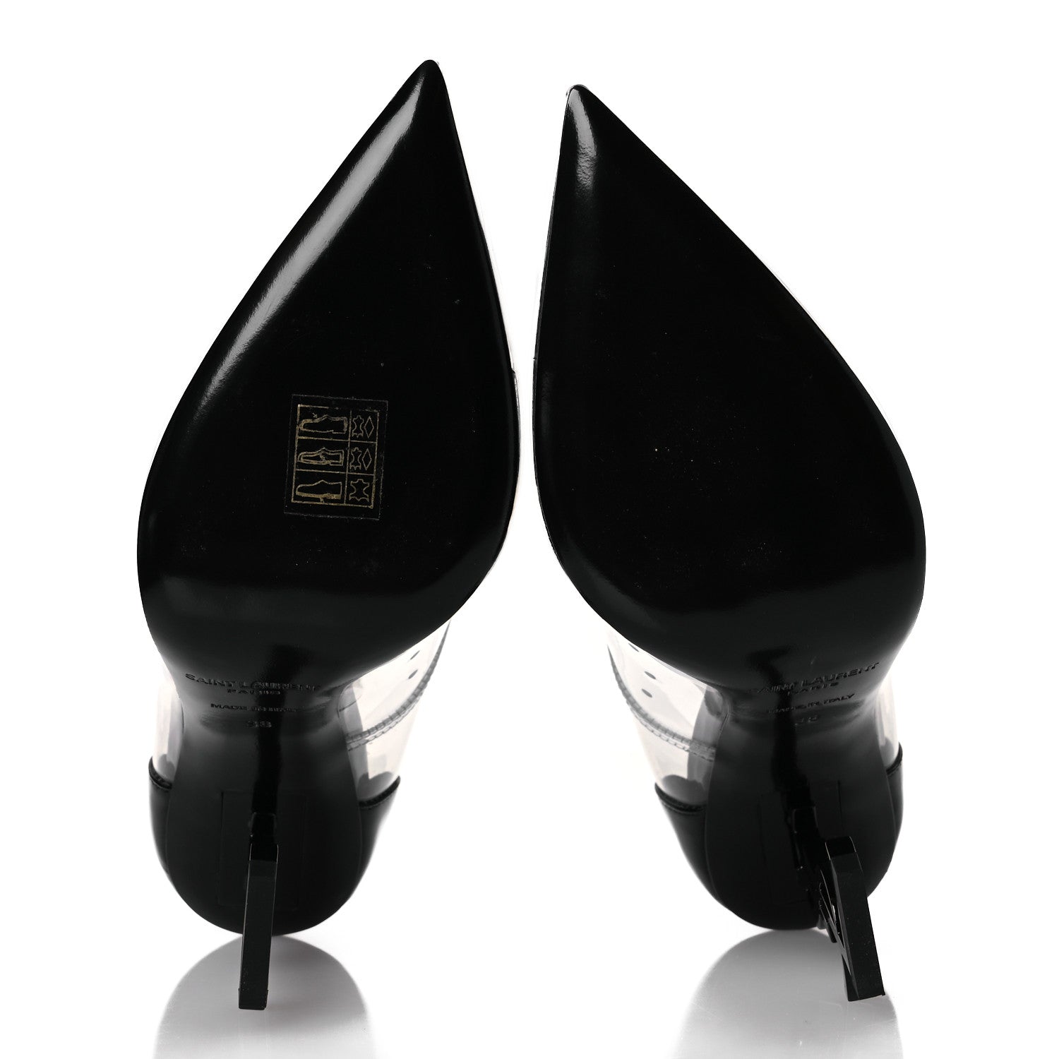 Saint Laurent Patent Calfskin PVC Opyum 110 Pump 38 Black Transparent 7 of 13