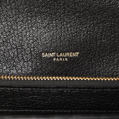 Saint Laurent Sheepskin Matelasse Chevron Monogram Large College Satchel Black 6 of 8