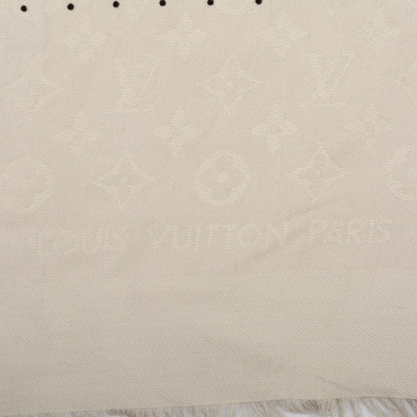 Silk Wool Monogram Pois Shawl Beige