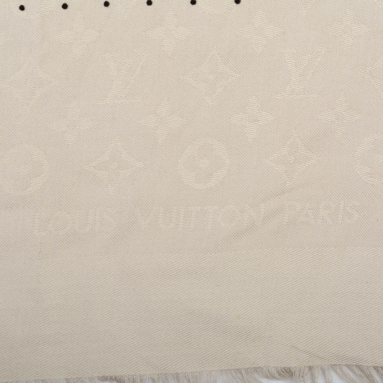 Louis Vuitton Silk Wool Monogram Pois Shawl Beige 4 of 5