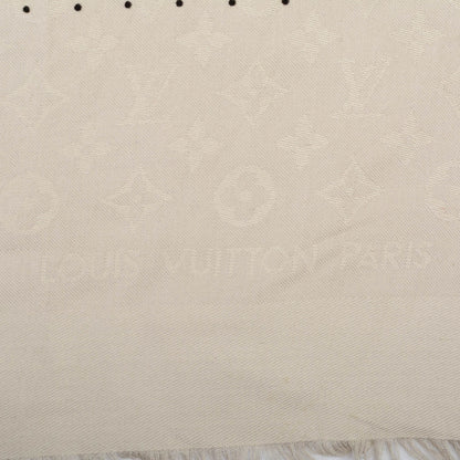 Louis Vuitton Silk Wool Monogram Pois Shawl Beige 4 of 5