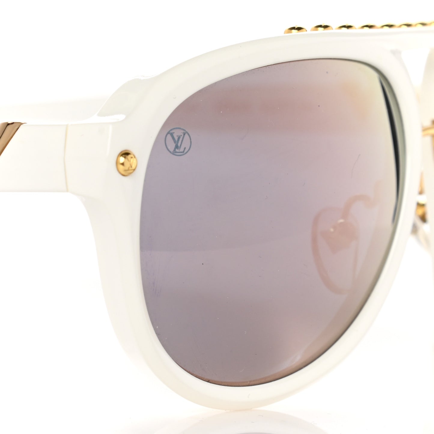 Acetate Aviator Serpico Studded Sunglasses Z2358W White