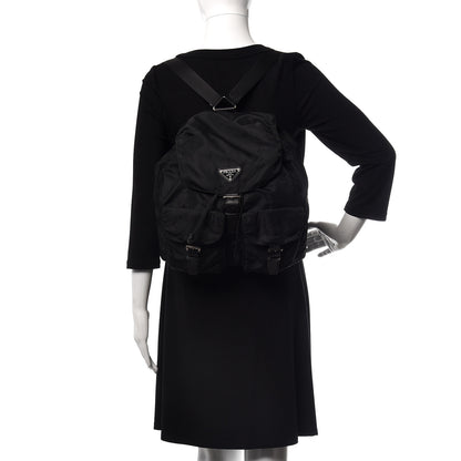 Prada Tessuto Nylon Saffiano Medium Backpack Black 2 of 9