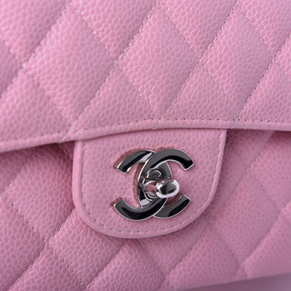 Chanel Caviar Quilted Medium Double Flap Pink 10 of 11