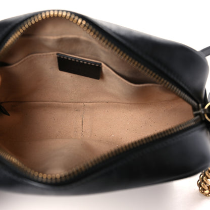 Gucci Calfskin Matelasse Mini GG Marmont Chain Shoulder Bag Black 5 of 9