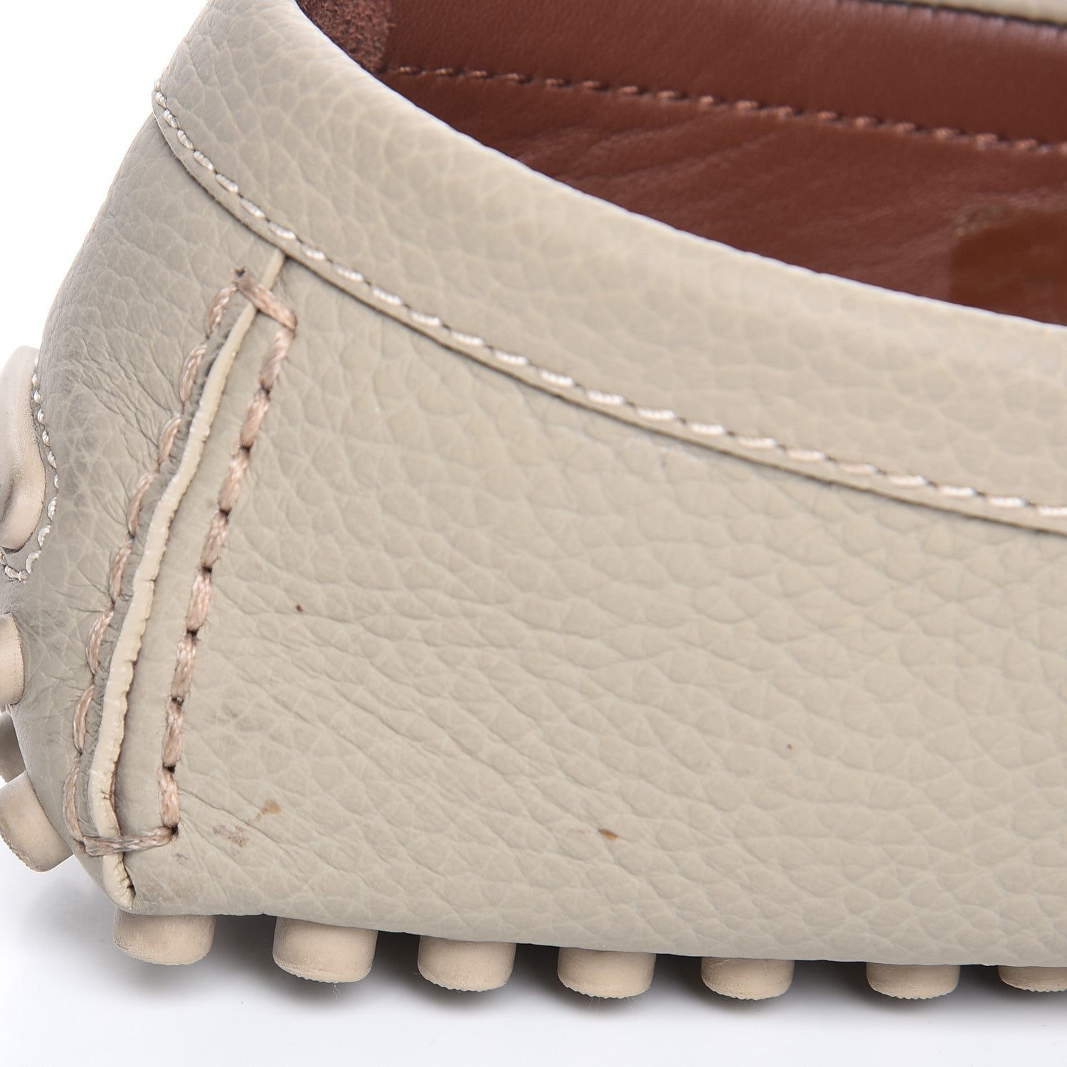 Louis Vuitton Mens Calfskin Hockenheim Moccasin Loafers 11 Beige 11 of 12