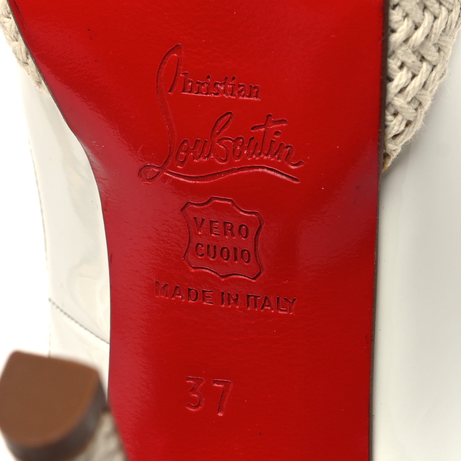 Christian Louboutin Patent YoYo Zeppa 120 Platform Slingback Peep Toe Pumps 37 White 6 of 7