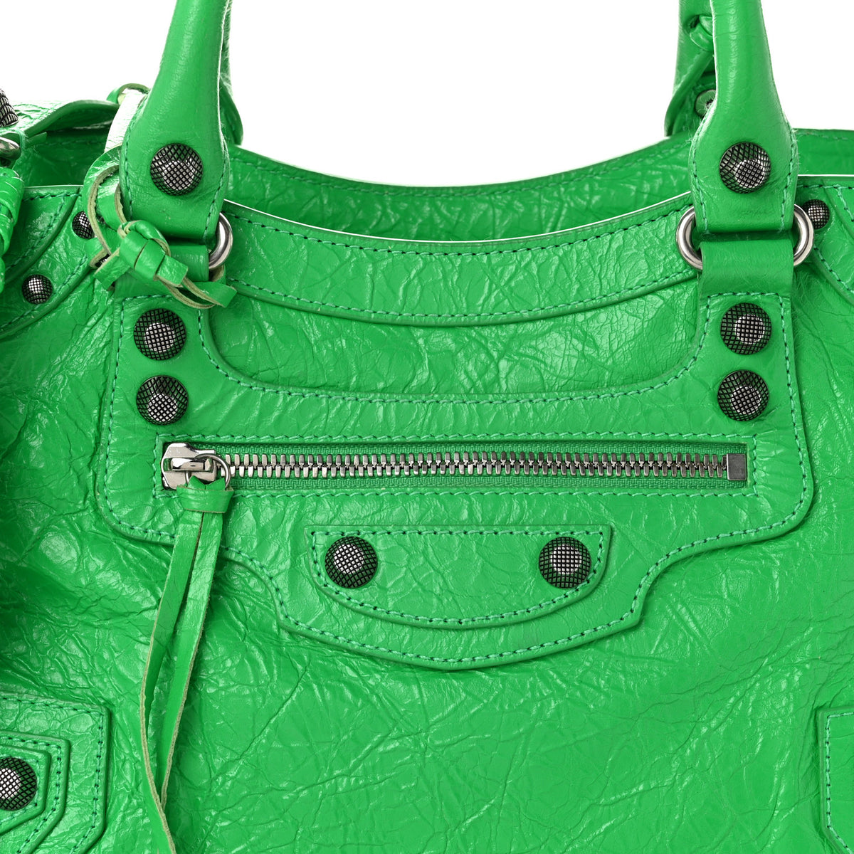 Balenciaga Agneau Arena Small Neo Cagole City Handbag  Vivid Green 9 of 11