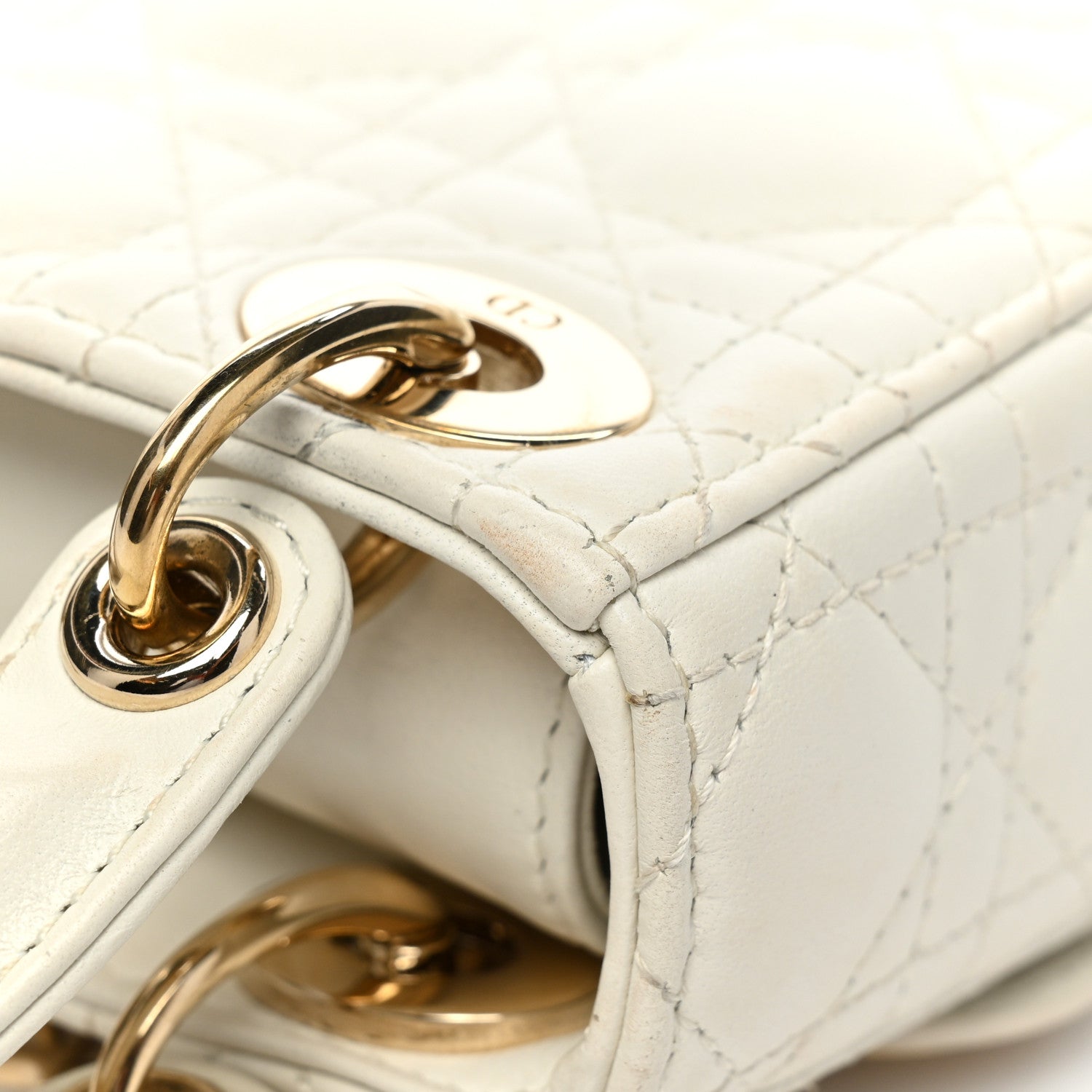 Christian Dior Lambskin Cannage Micro Lady Dior White 19 of 19