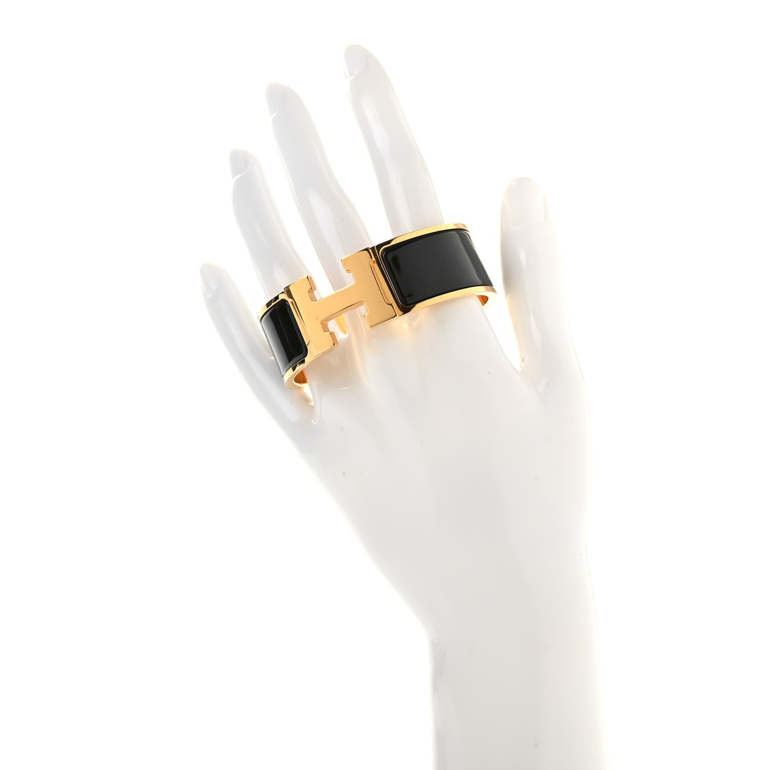Hermes Enamel Wide Clic Clac H Bracelet PM Black 2 of 6