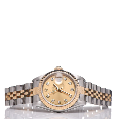 Rolex Stainless Steel 18K Yellow Gold Diamond 26mm Oyster Perpetual Datejust Watch Champagne 79173 5 of 15