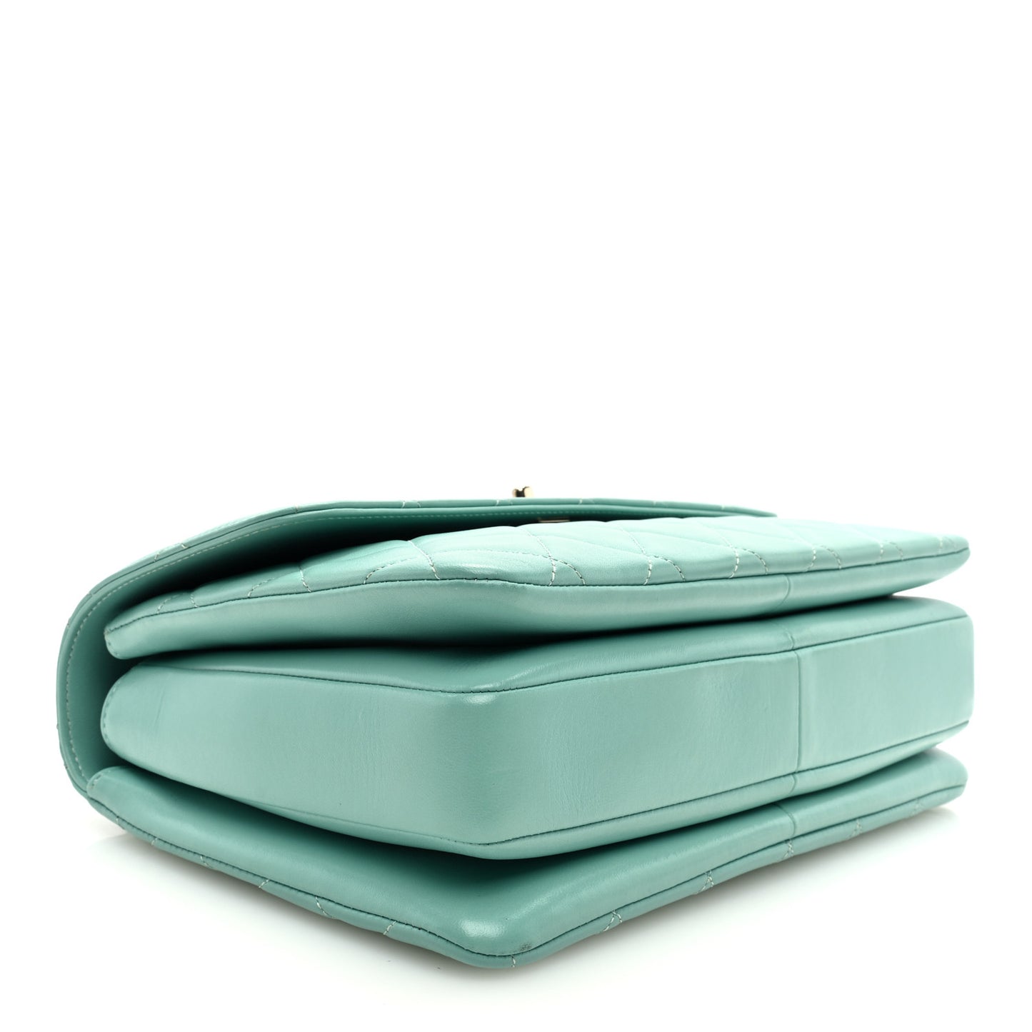 Lambskin Quilted Medium Trendy CC Flap Dual Handle Bag Light Green