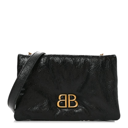 Balenciaga Arena Calfskin Puffy Monaco Chain Shoulder Bag  Black 1 of 10