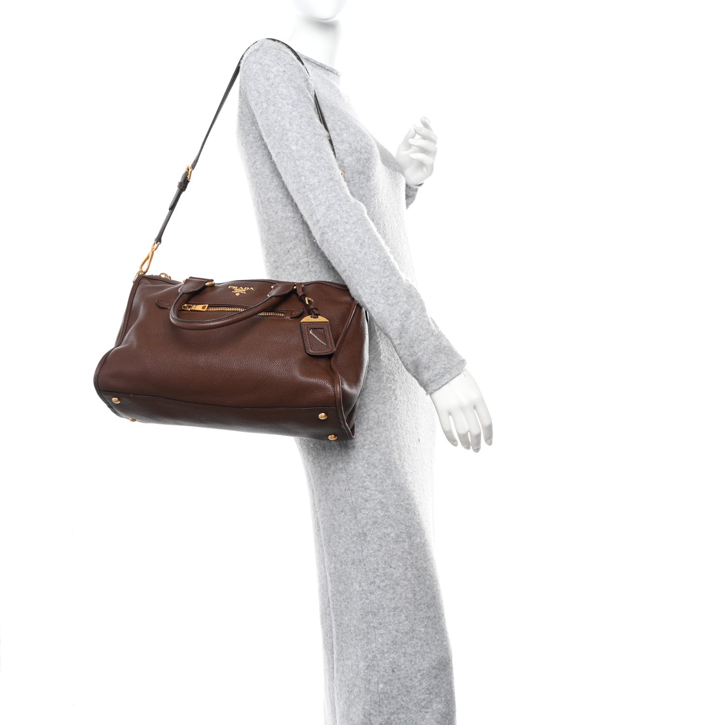 Vitello Daino Shopping Satchel Bruciato