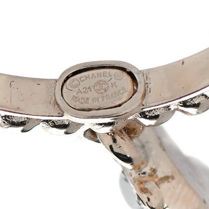 Chanel Crystal Pearl CC Perfume Bottle Drop Hoop Earrings Gold 5 of 6