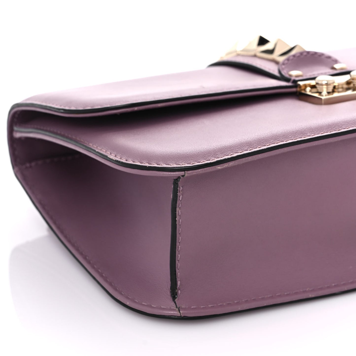 Vitello Medium Glam Lock Rockstud Flap Dark Mauve