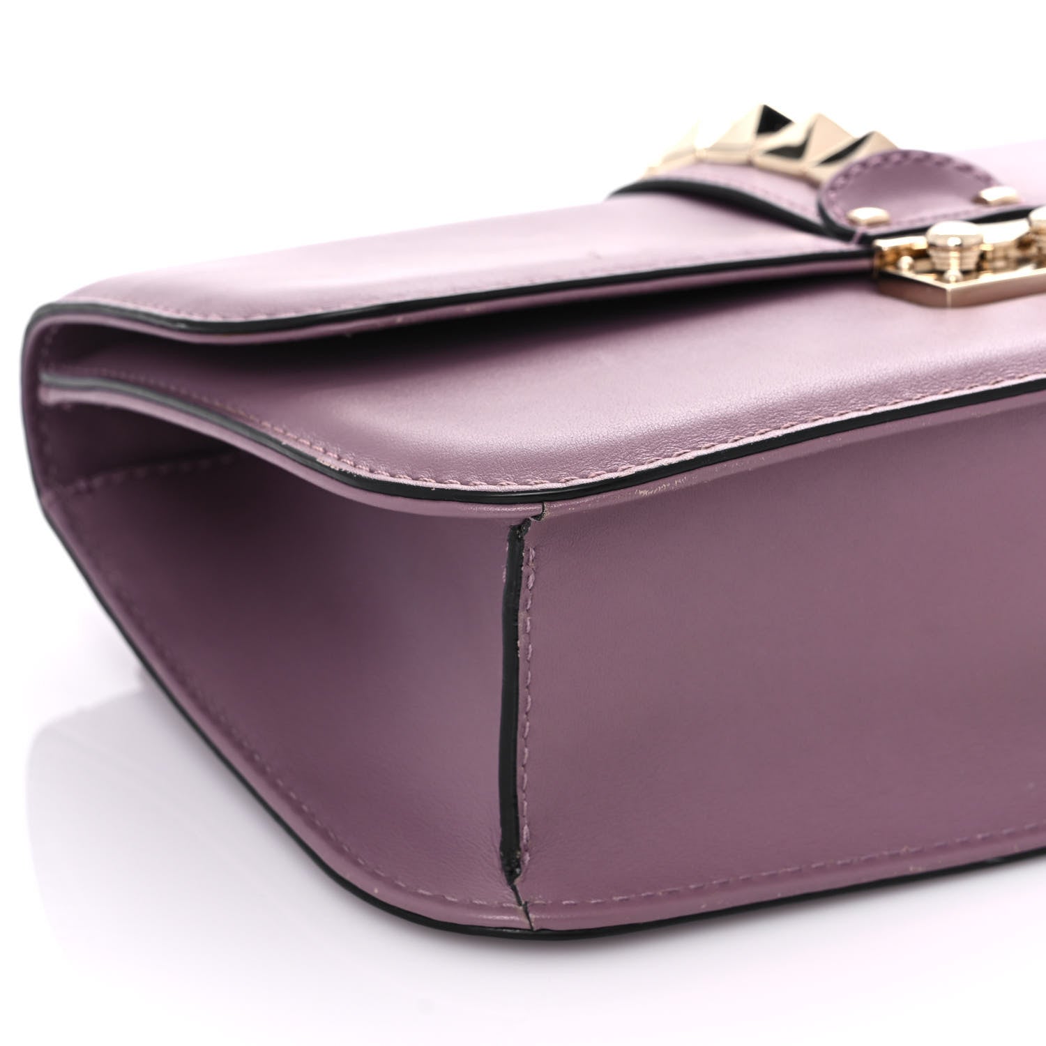 Valentino Garavani Vitello Medium Glam Lock Rockstud Flap Dark Mauve 7 of 9