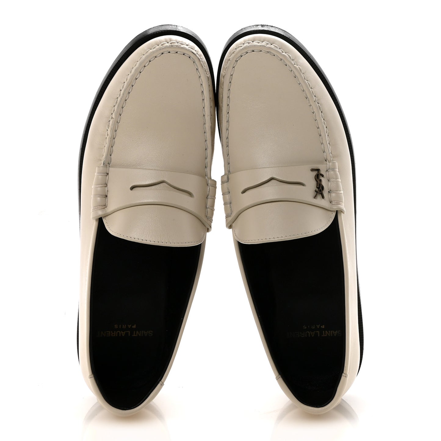 Calfskin Penny Loafers 38 Pearl