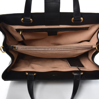 Gucci Calfskin Matelasse Studded Medium GG Marmont Tote Black 5 of 7