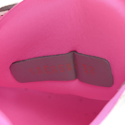 Valentino Garavani Suede Neoprene Mesh Womens Ready Go Runner Sneakers 38 Electric Pink Grey 9 of 9