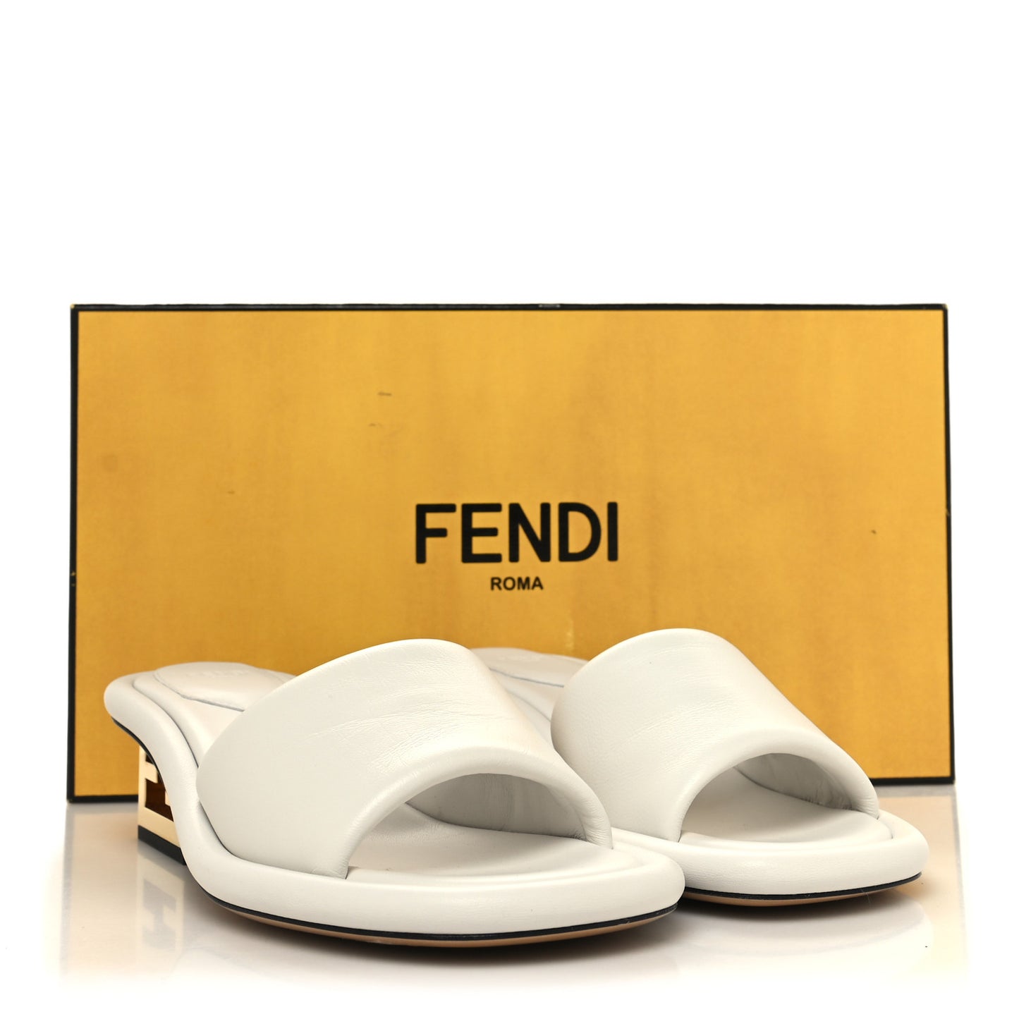 Nappa Baguette 60mm Slide Sandals 36 White