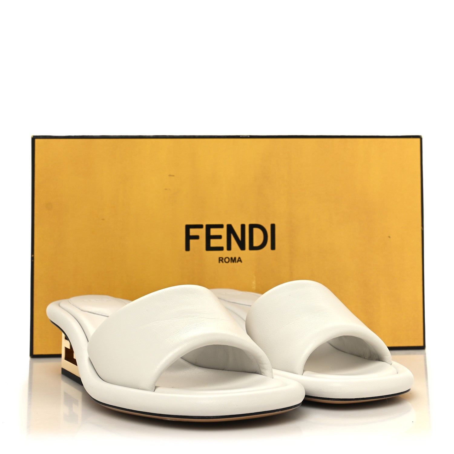 Fendi Nappa Baguette 60mm Slide Sandals 36 White 8 of 8