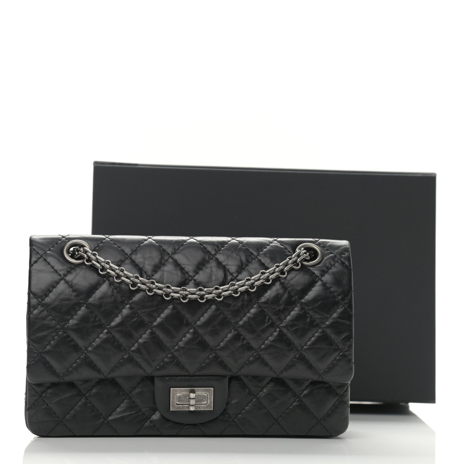 Chanel Aged Calfskin Quilted 2.55 Reissue 225 Flap Black 12 of 12