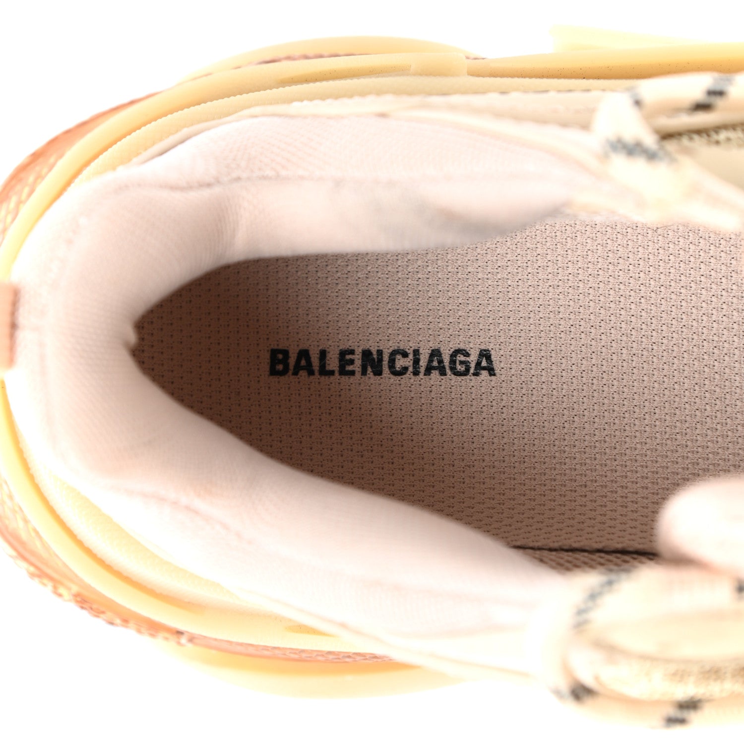 Balenciaga Fabric Mesh Clear Sole Womens Triple S Sneakers 37 Beige 7 of 10