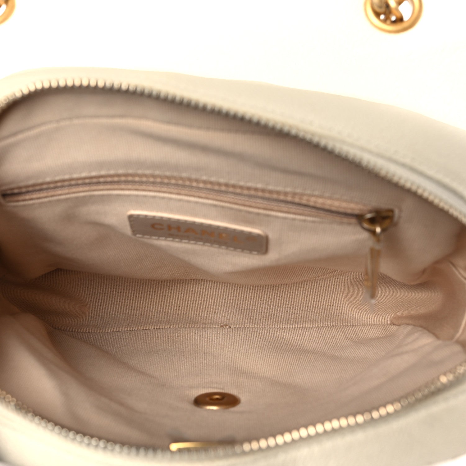 Chanel Shiny Caviar Quilted Chain Melody Backpack White 5 of 11