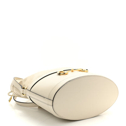 Gucci Azalea Sakai Calfskin Horsebit 1955 Drawstring Bucket Bag Mystic White 4 of 11