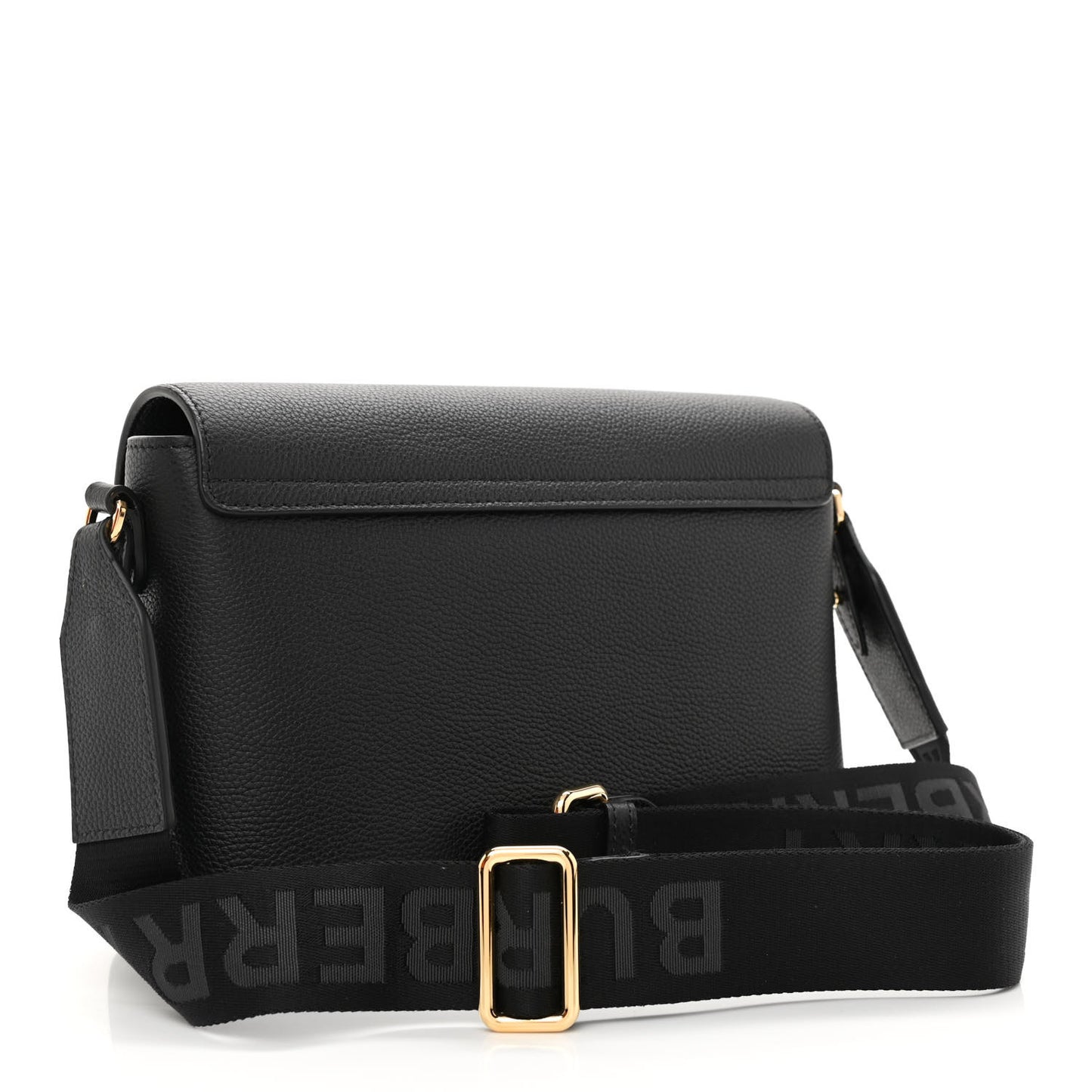 Grainy Calfskin Vintage Check Note Crossbody Bag Black