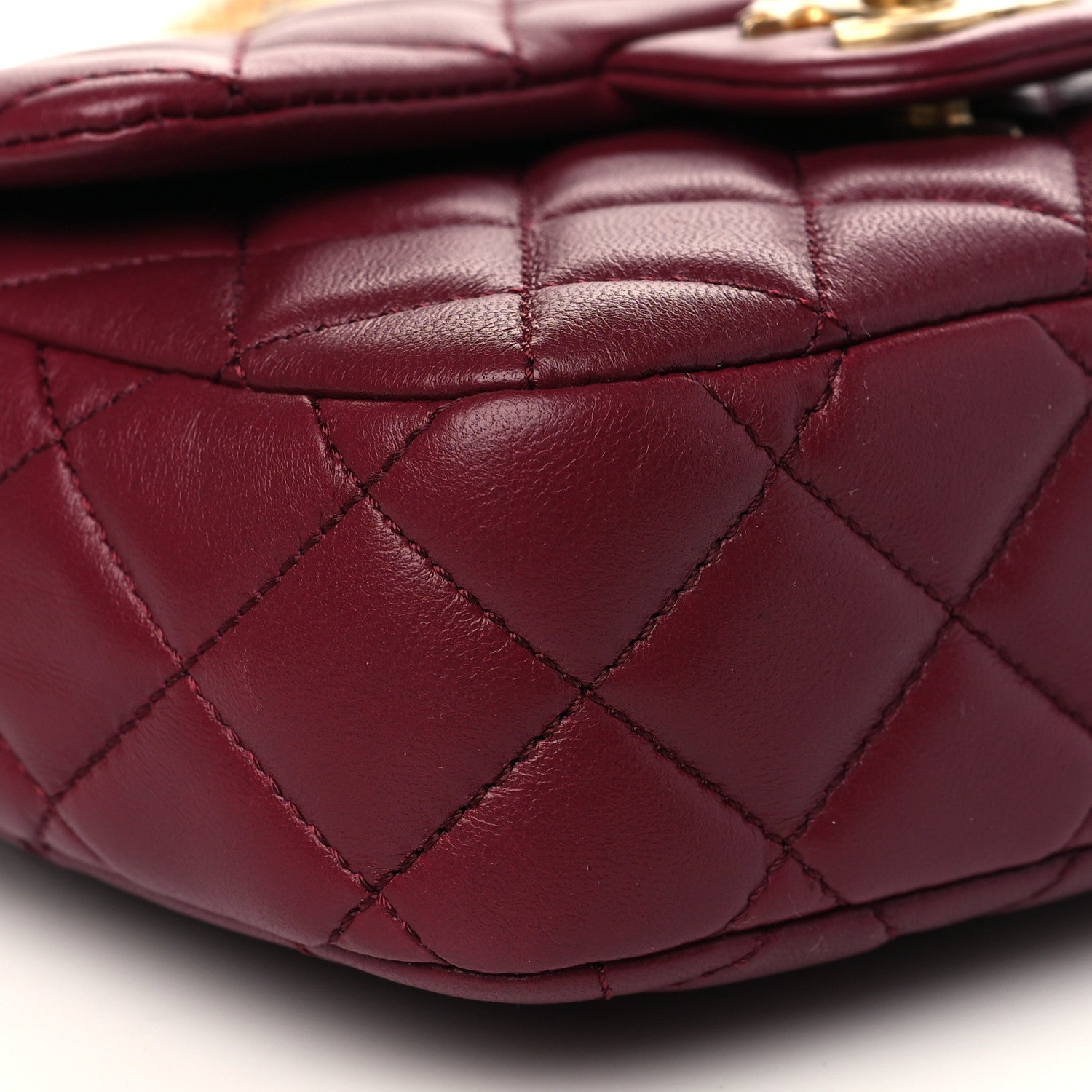 Chanel Lambskin Enamel Quilted Mini Coco Hearts Square Flap Burgundy 8 of 9