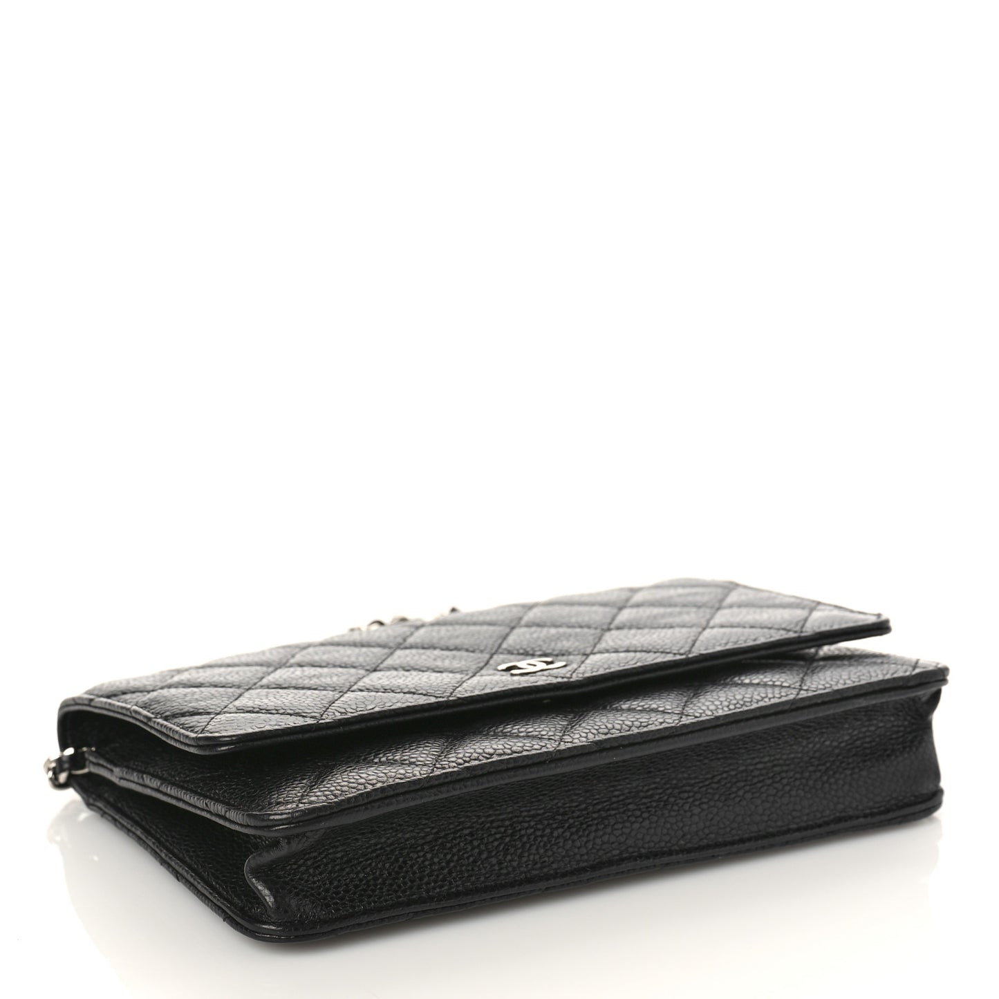 Caviar Quilted Wallet on Chain WOC Black