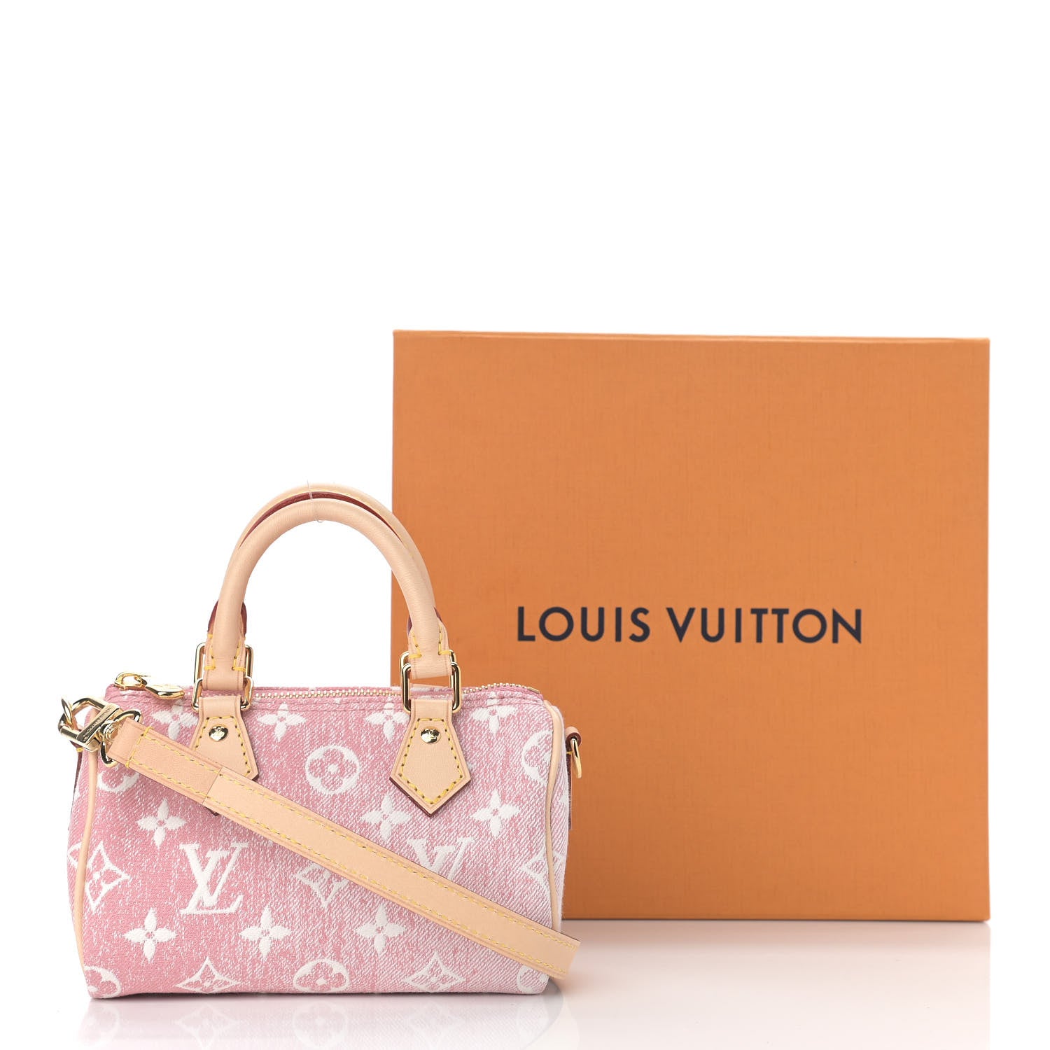 Louis Vuitton Monogram Jacquard Denim Nano Speedy Bandouliere Pink 10 of 10