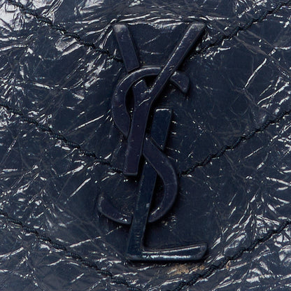 Saint Laurent Crinkled Calfskin Matelasse Monogram Niki Chain Wallet Fog 8 of 12