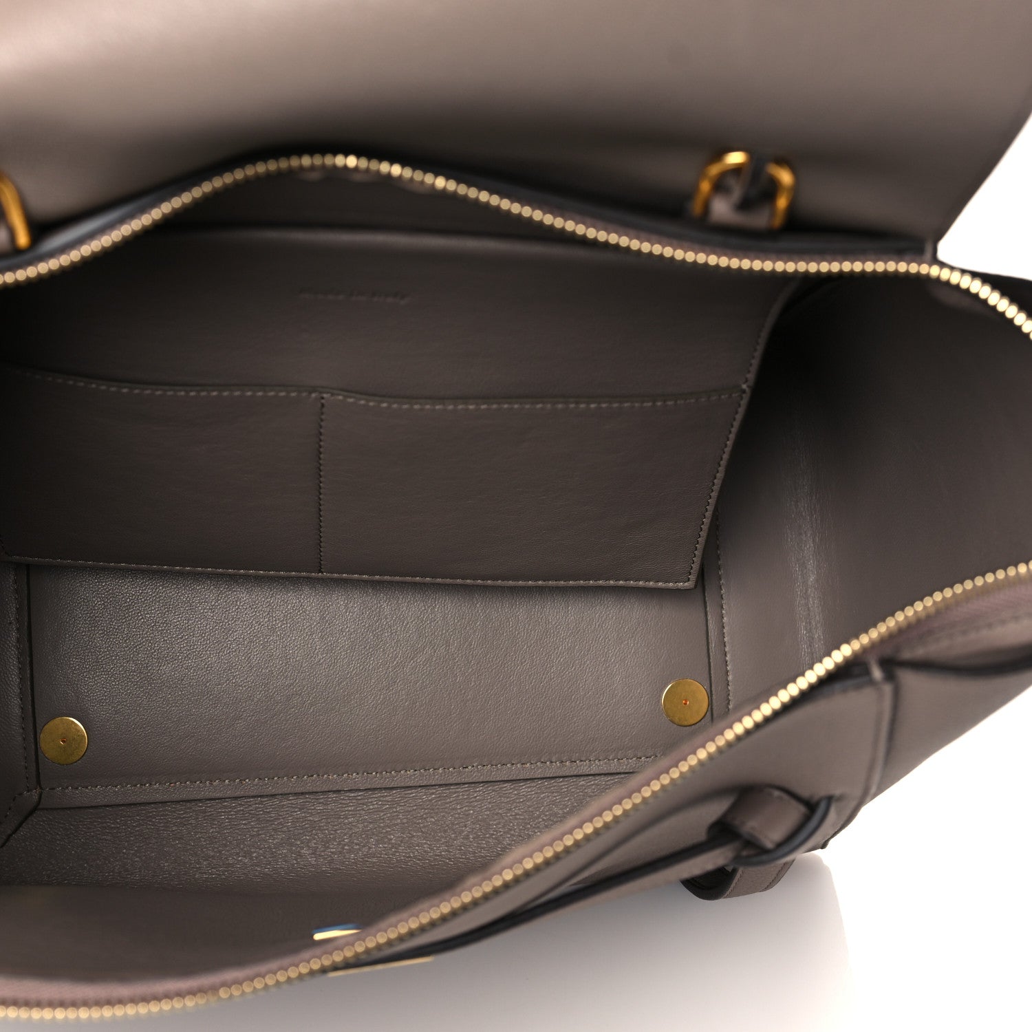 Celine Drummed Calfskin Mini Belt Bag Taupe 4 of 10