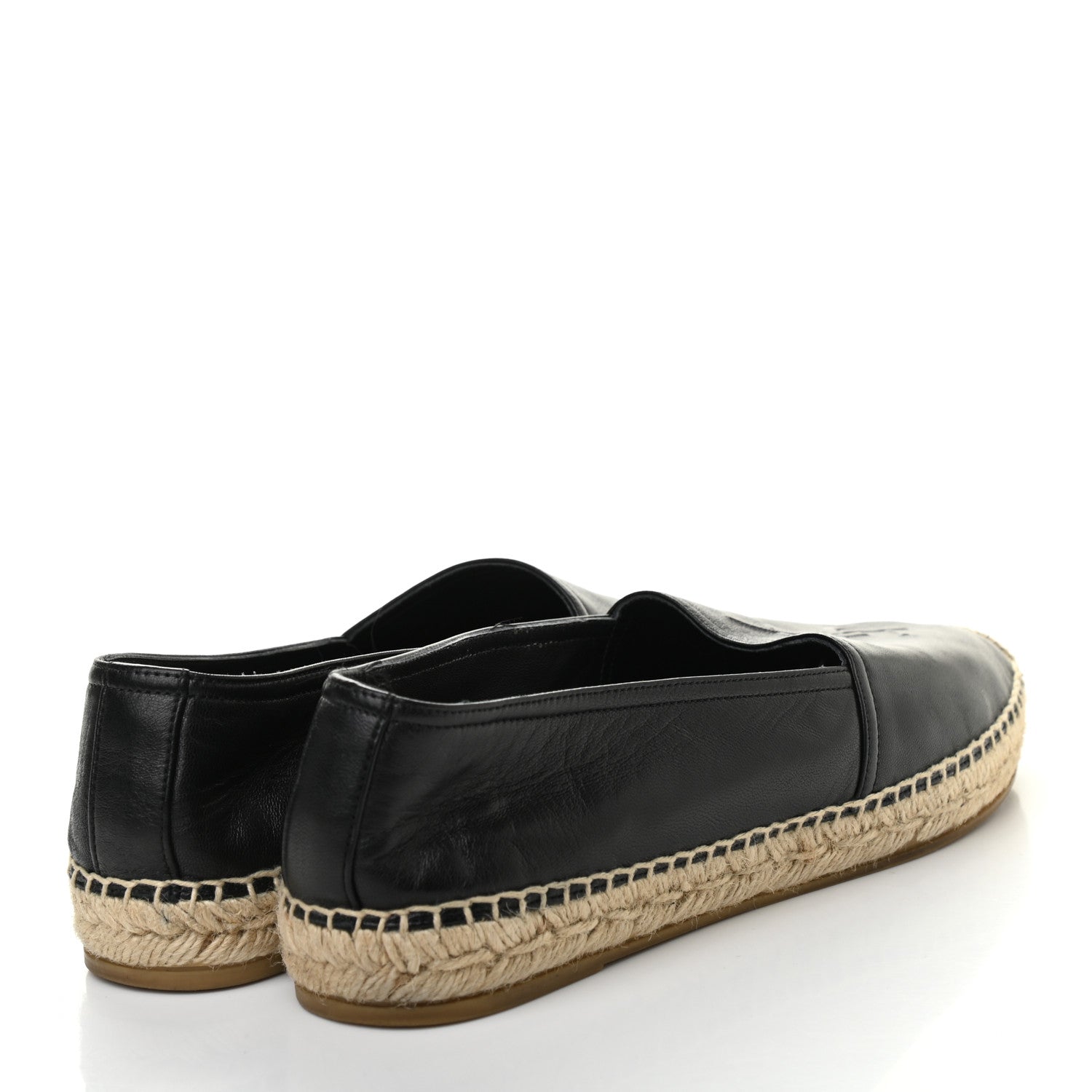 Saint Laurent Lambskin Monogram Espadrilles 38 Black 4 of 9
