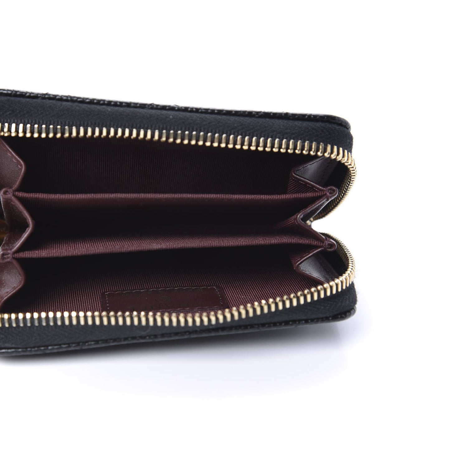 Caviar Quilted Zip Coin Purse Black