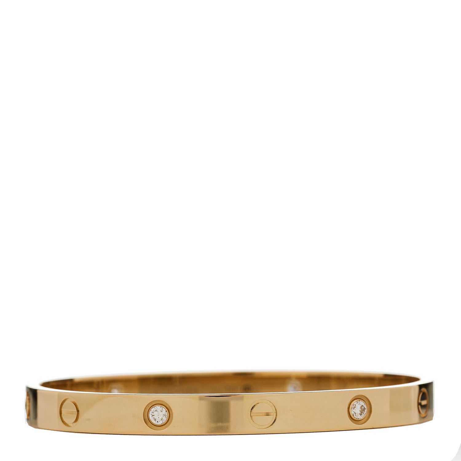 Cartier 18K Yellow Gold 4 Diamond LOVE Bracelet 18 2 of 7