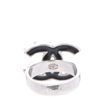 Chanel Ruthenium Enamel CC Ring 7 Black 3 of 4