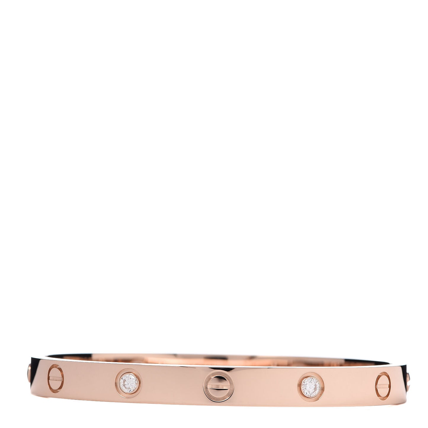 18K Pink Gold 4 Diamond LOVE Bracelet 17